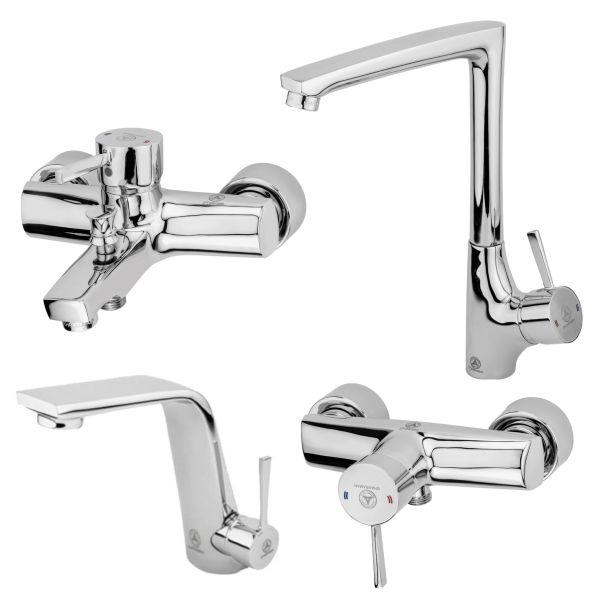 4-8 ست شیرآلات قهرمان مدل الماس دسته ارکیده